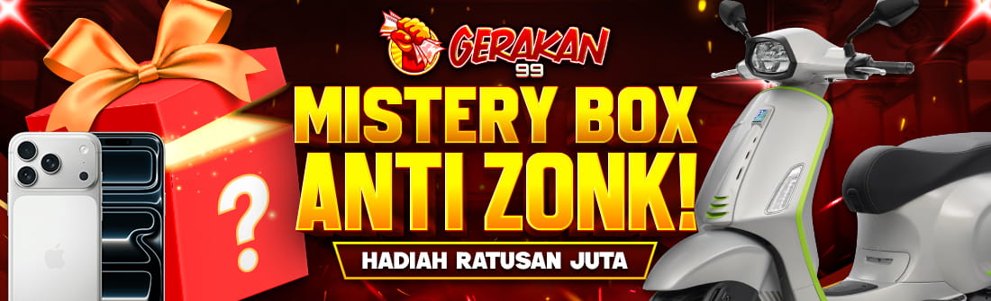 Gerakan99 - Mistery Box dengan hadiah Ratusan juta rupiah Untuk semua member setia